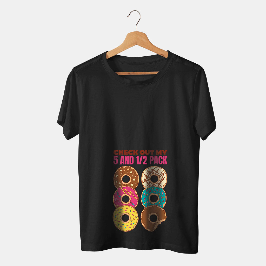 camiseta banca con donut six pack graciosa